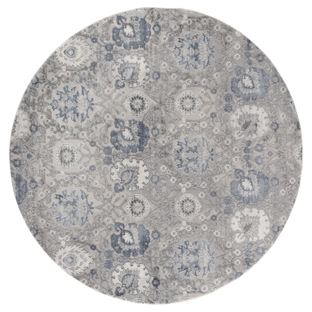 United Weavers Of America 7 ft. 10 in. Cascades Olallie Transitional Round Machine Made Rug, Blue 2601 10460 88R